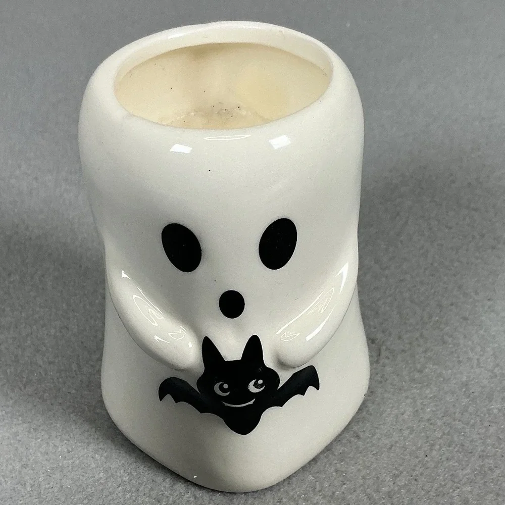 Halloween Ghost Decor Set of 2 Boo Sign & Celebrate Together Ghost Candle